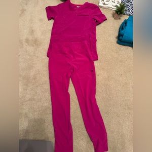 Hot Pink Jogger Scrub Set